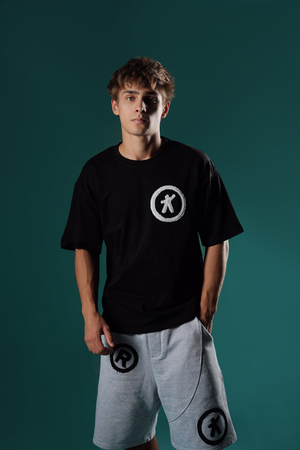 Patchwork Oversize Tee - Black