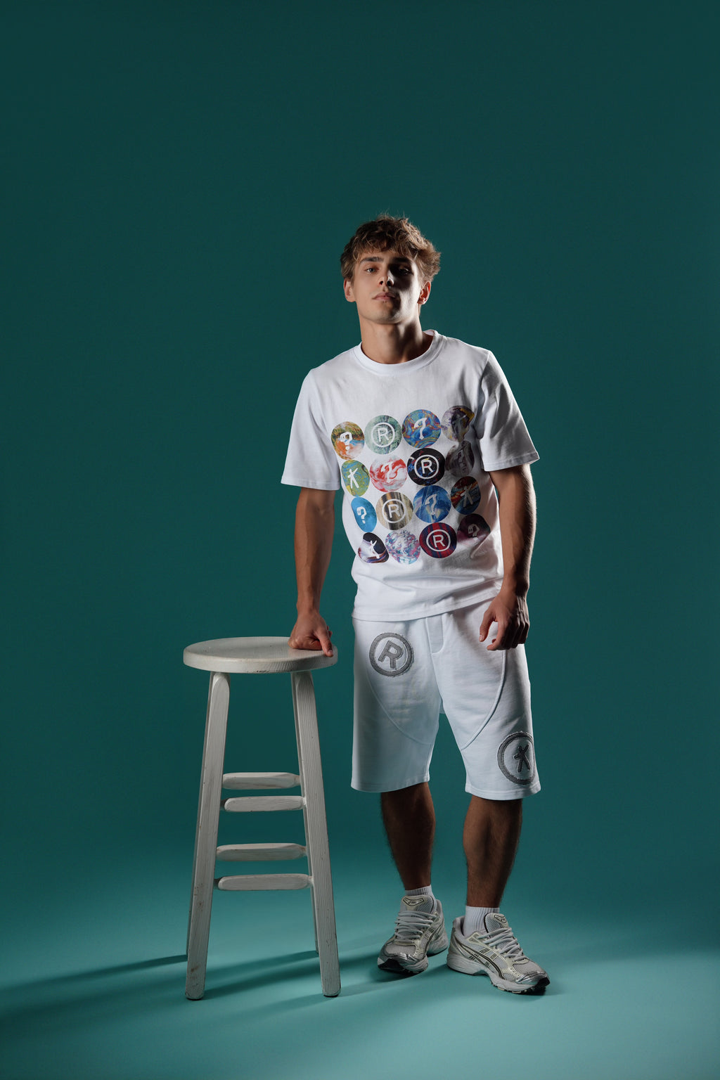 Patchwork Shorts - White