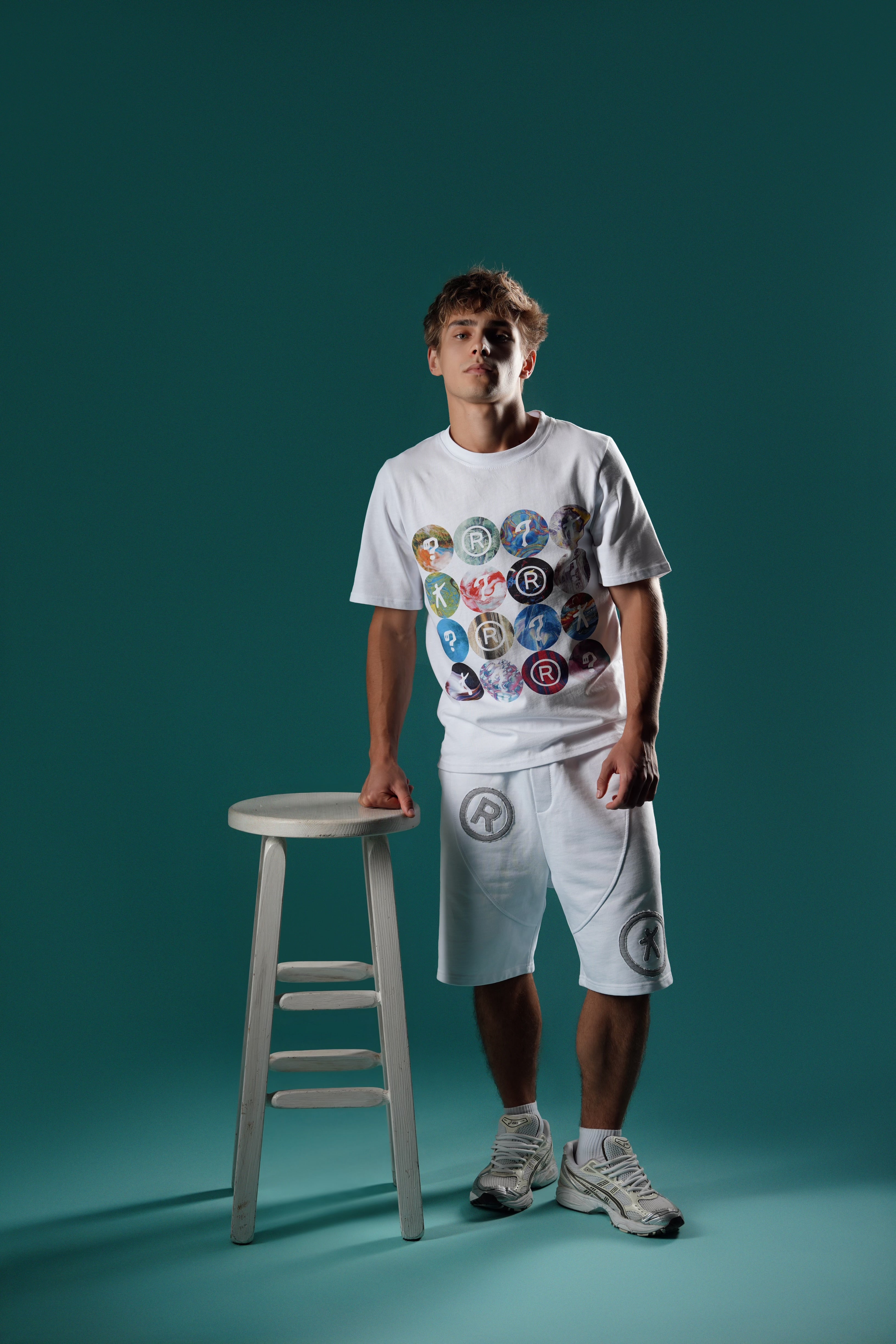 Patchwork Shorts - White