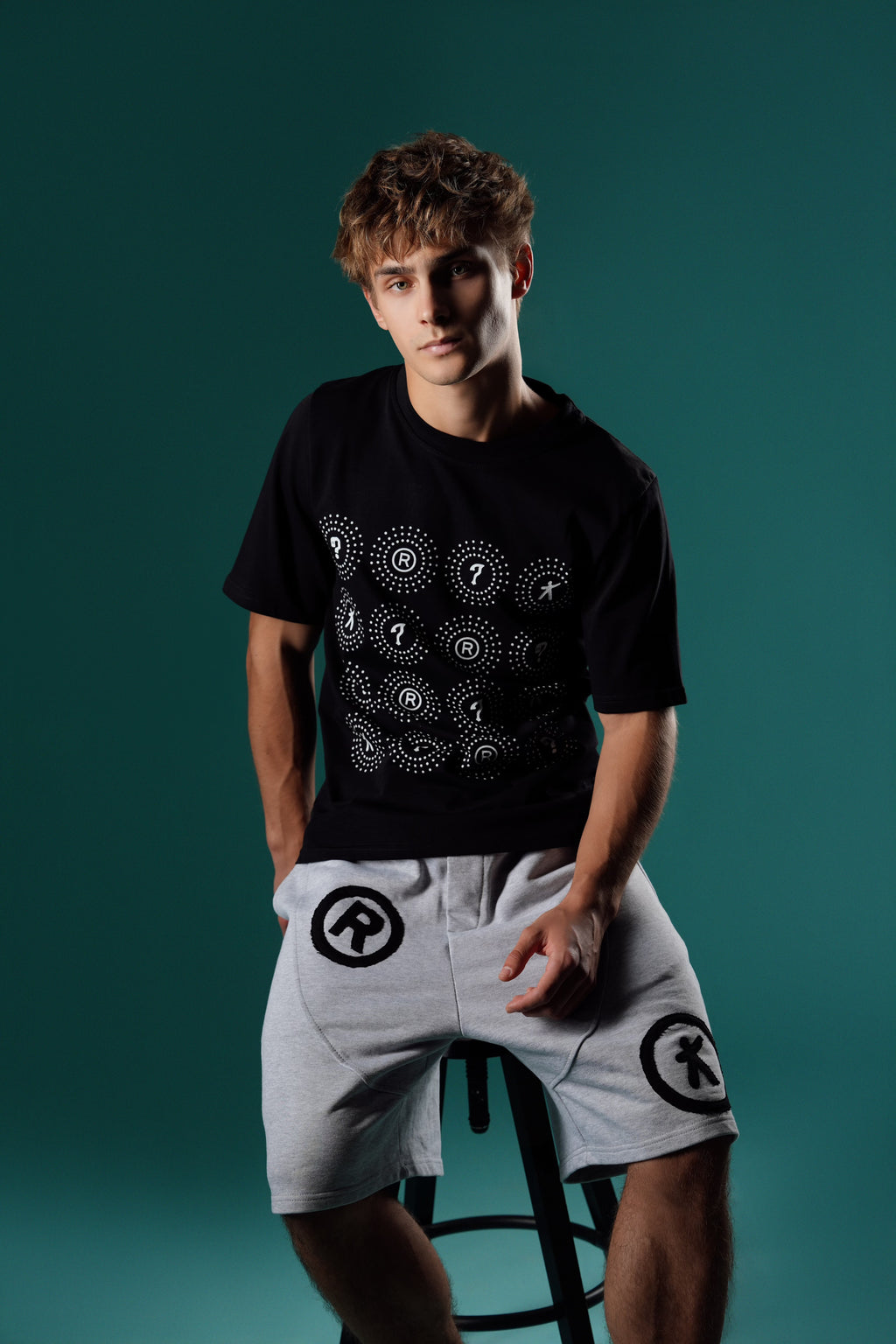 Patchwork Shorts - Gray