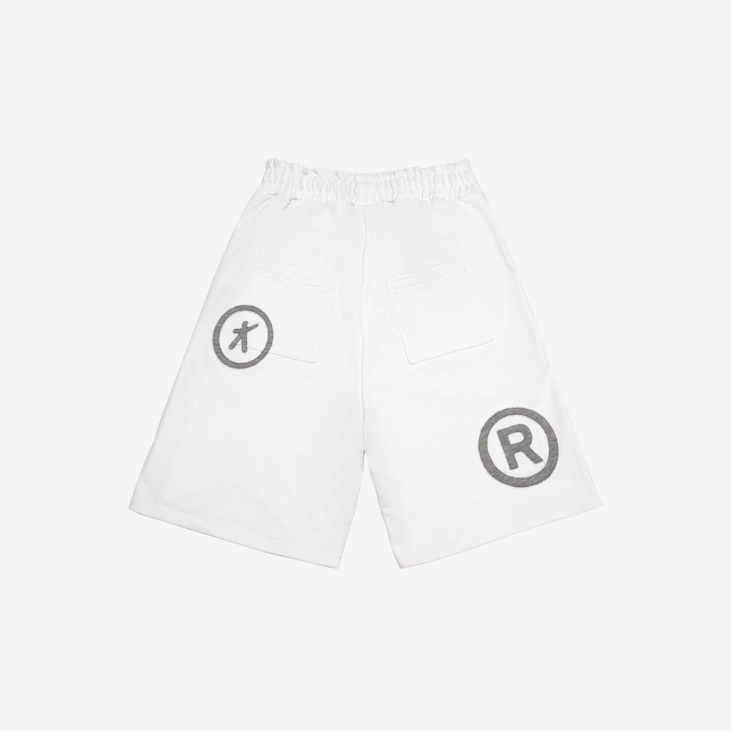 Patchwork Shorts - White