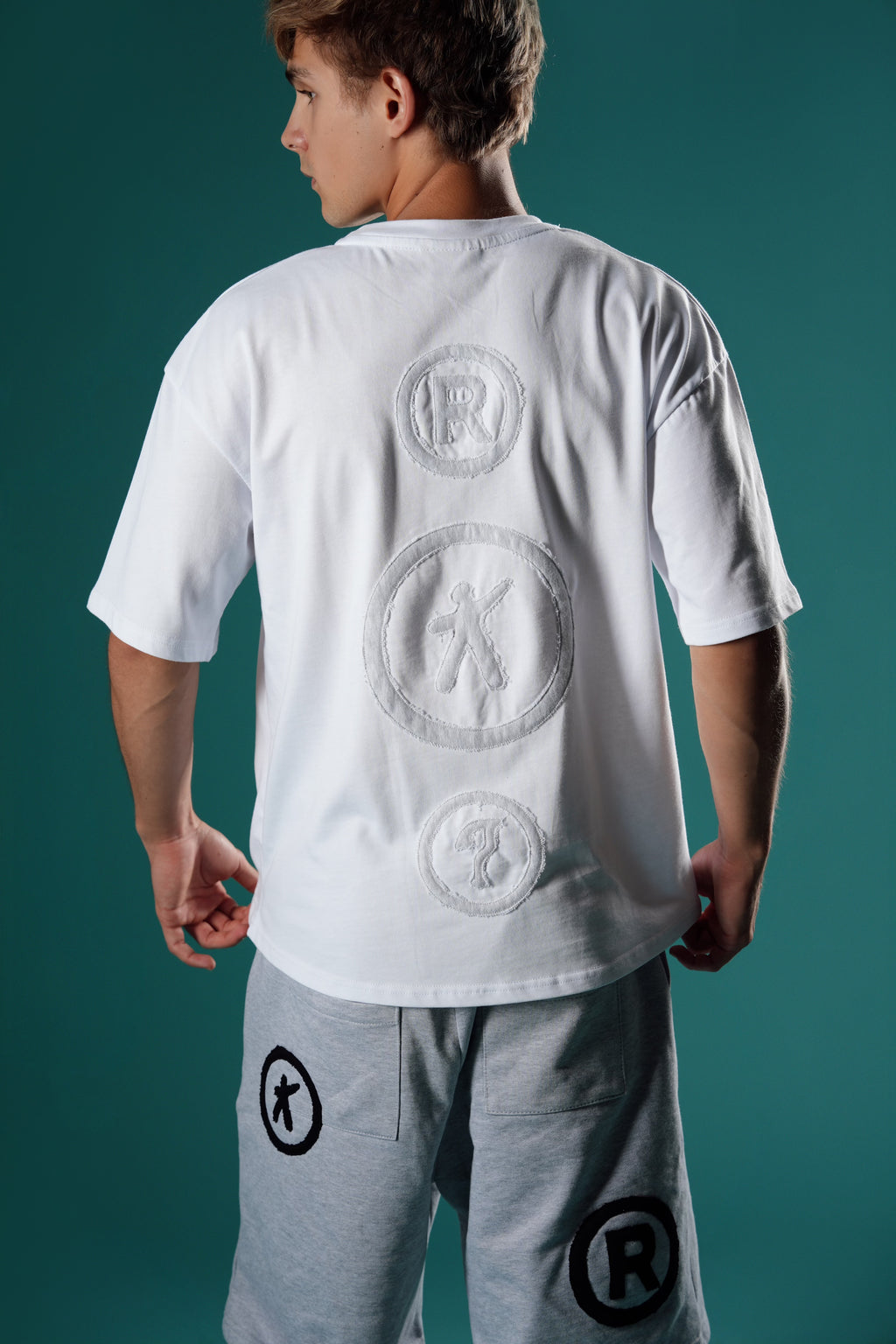Patchwork Oversize Tee - White