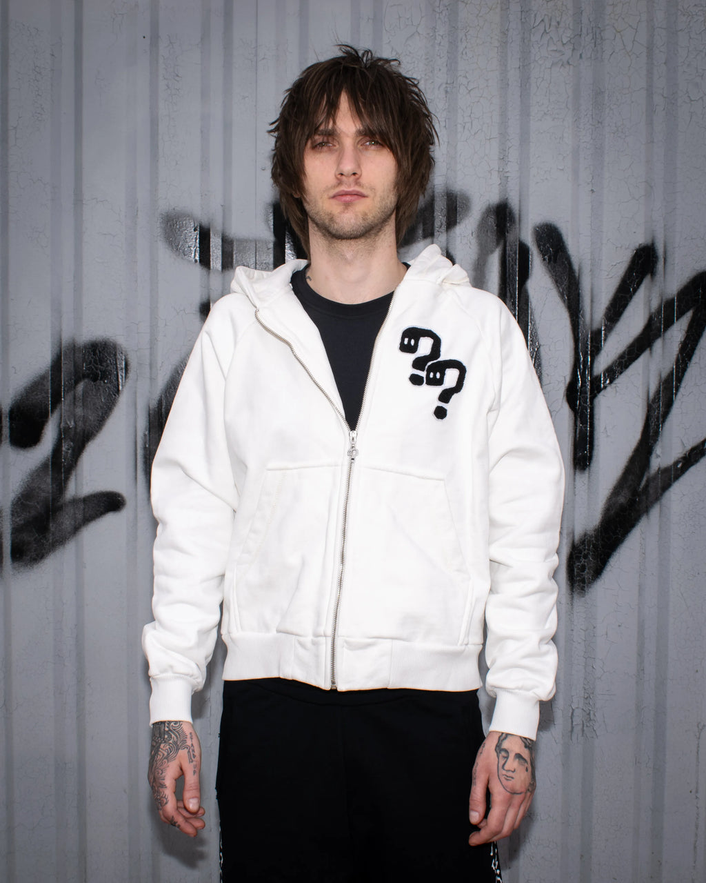 Zip Hoodie - White